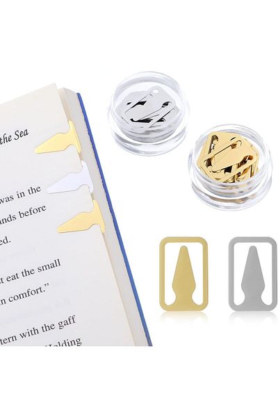 erorex Book Line Markers Mini Thin Stainless Steel Arrow Bookmarkers Mixed Metal Darts Book Marker Clip