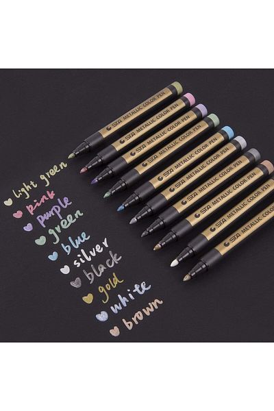 erorex Marker Pens Set Of 10 Colors Paint Markers For Black Paper Rock Painting Scrapbooking Crafts Card