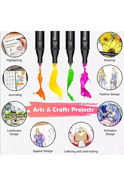 erorex Art Markers Set 80 Colors Dual Tip Permanent Art Marker Art Markers Permanent For Artists Based