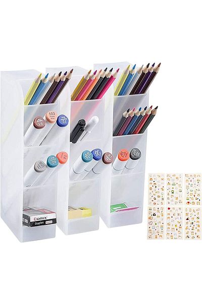 erorex 3 Pcs Desk Organizer Pen And Pencil Holder Pen Organizer Storage Rack For Office School Home