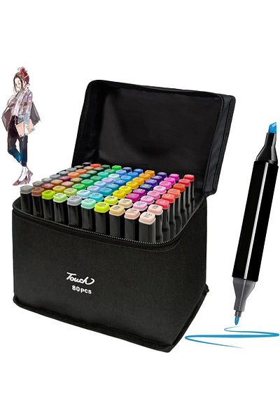 erorex 80 Colors Alcohol Markers Set With Storage Bag And Base Premium Dual Tips Blender Art Markers For