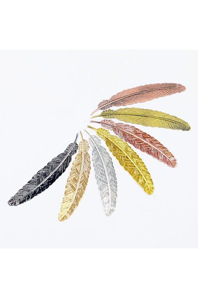 erorex Vintage Metal Feather Design Assorted Bookmarks Set Of Seven Pieces