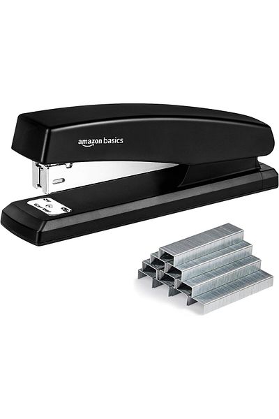 erorex Stapler With 1000 Staples Office Stapler 25 Sheet Capacity Non Slip Black