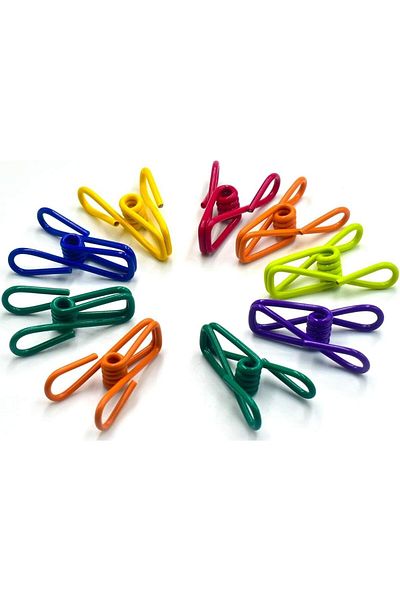 erorex 20 Pack Chip Clips Multi Colored Pvc Coated High Elastic Strength Clips For Food Package Clothes