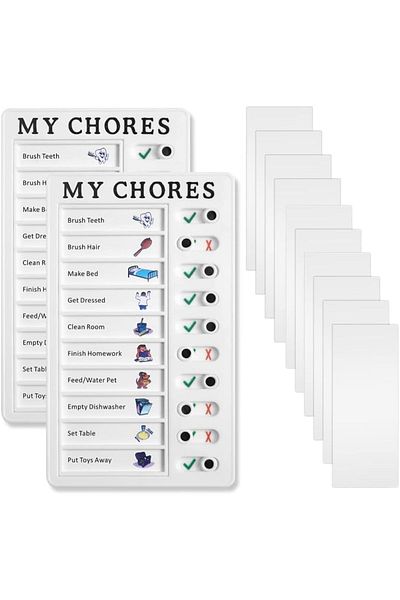 erorex 2 Pieces Chore Chart For Kids Detachable Message Board To Do List Diy Plastic Memo Boards Rv