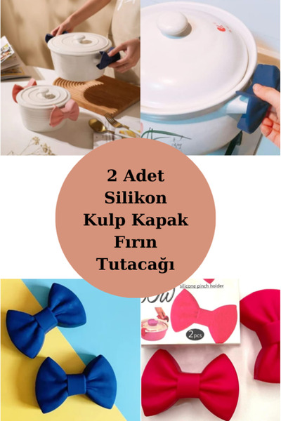 Hilamingo Home 2'li Silikon Döküm Tava Tencere Kulp Tutacağı Yanmaz Yapışmaz
