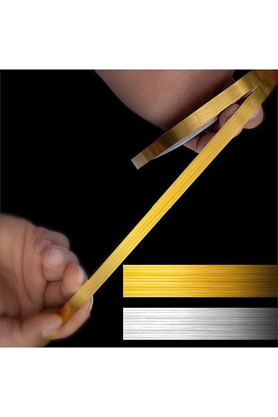 erorex Graphic Art Tape Gold Tone Metalized Tape 1Cm*50M Diy Graphic Tape For Detailing Accent Wall