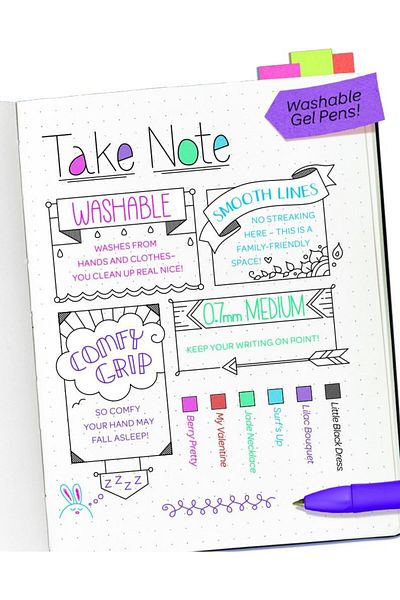 erorex 6 Ct. Take Note! Washable Gel Pens