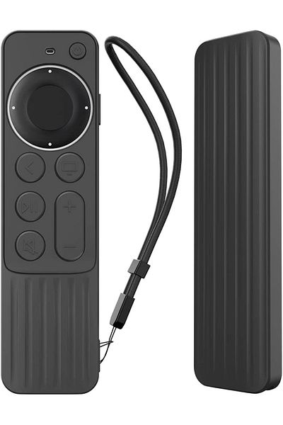 erorex حافظة لجهاز التحكم عن بعد Siri TV 4K 2021 مع حامل Airtag مدمج وغطاء سيليكون شامل