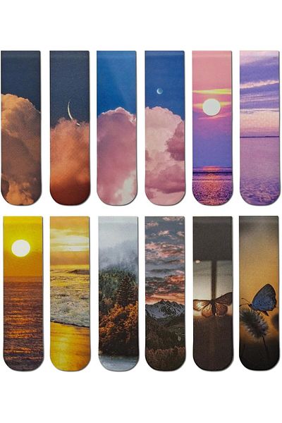 erorex 12Pcs Book Markers Scenery Magnetic Bookmarks For Women And Men Magnet Bookmark Clips Book Markers