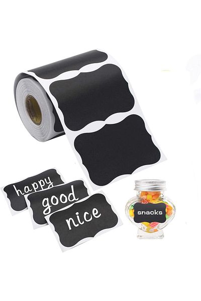 erorex 120 Pcs Chalkboard Labels Stickers Erasable Reusable Blackboard Stickers With 1 Liquid Chalk Pen