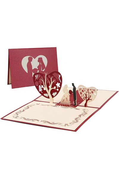 erorex Wedding Pop Up Card Handmade 3D Greeting Cards With Romantic Bride And Groom Design For Wedding