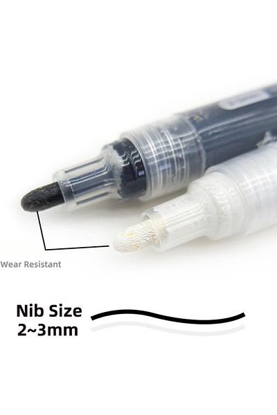 erorex 6Pcs Acrylic Paint Pens Black White Paint Pens Marker Pen For Drawing