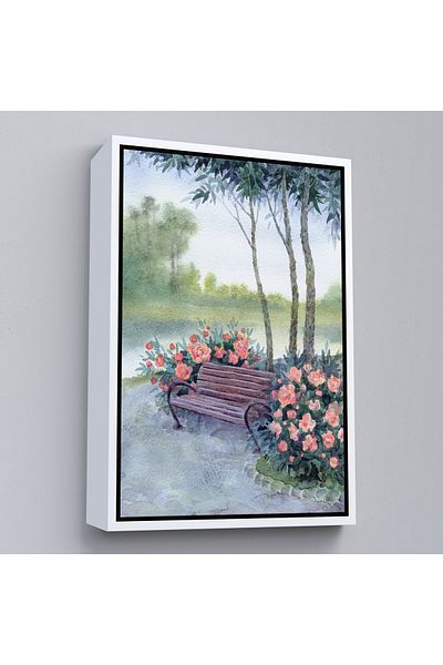 Harita Sepeti Pictură pe pânză cu flori roz cu cadru alb