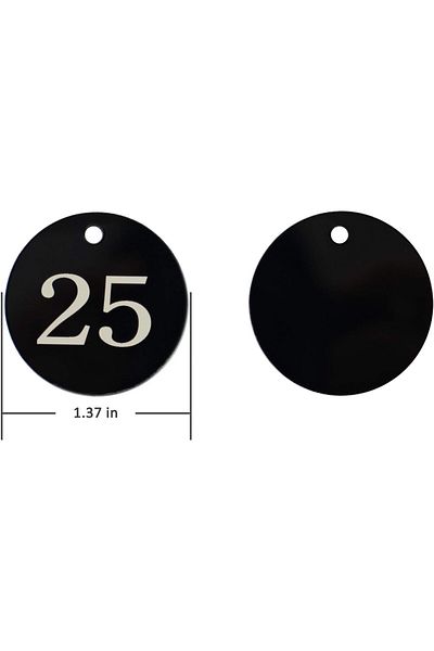 erorex Acrylic Id Number Tags Key Tags With Key Rings Black 0 50