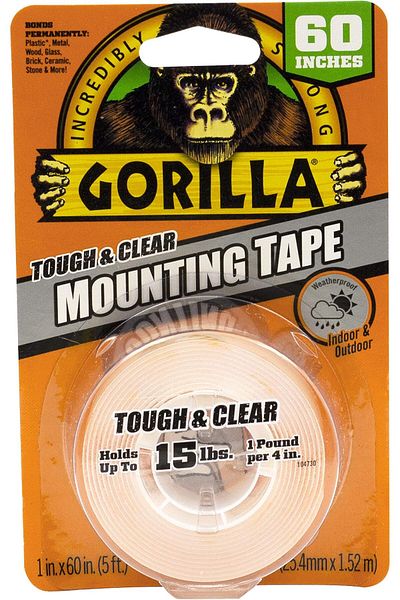 erorex Tough And Clear Double Sided Mounting Tape 1 Inch X 60 Inch Clear Pack Of 1