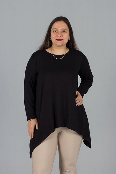 Truva XXL Large Size Black Tunic Expandable Skirt