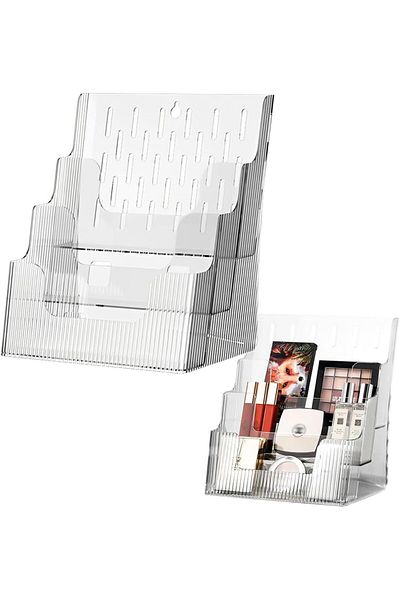 erorex 3 Tier Acrylic Brochure Display Stand 8.5 X 11 Inch Magazine File Holder Wall Mount Display Flyer
