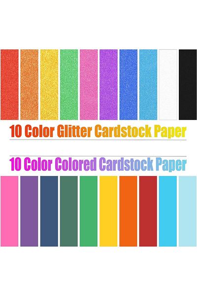 erorex Glitter Cardstock Paper Mixed Colors Glitter Cardstock And Colored Card Stock Set A4 Thick Colored