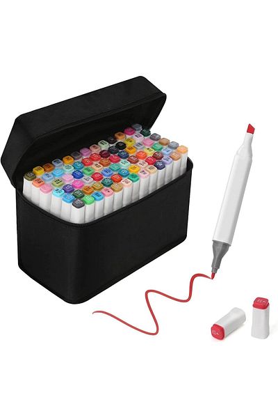 erorex Marker Pen Sets 80 Color Alcohol Markers Brush Tip Premium Dual Tip Artist Art Markers Set For