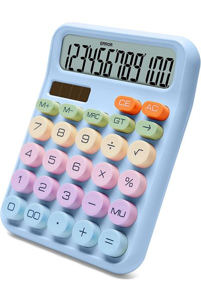 erorex Mechanical Switch Calculator Colorful Candy Calculator 12 Digits Large Lcd Display Purple