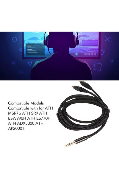 erorex Earphone Cable For Alienware Aw720H Aw920H Aw310H Aw510H Aw988 Gaming Headset 1.6M Lossless Sound