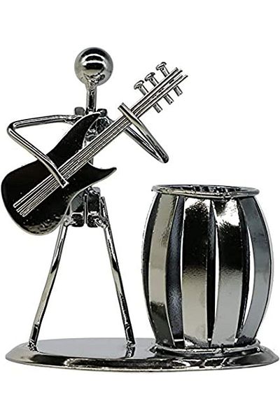 erorex Guitar Pen Holder Creative Desktop Accessories Multipurpose Metal Desk Pencil Holder For Gifts Kids