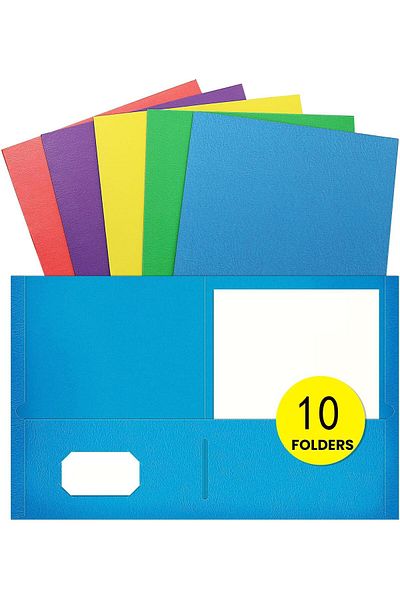 erorex Folders With Pockets Durable Heavy Duty File Folders With Business Card Slot 2 Pocket Folders Fit