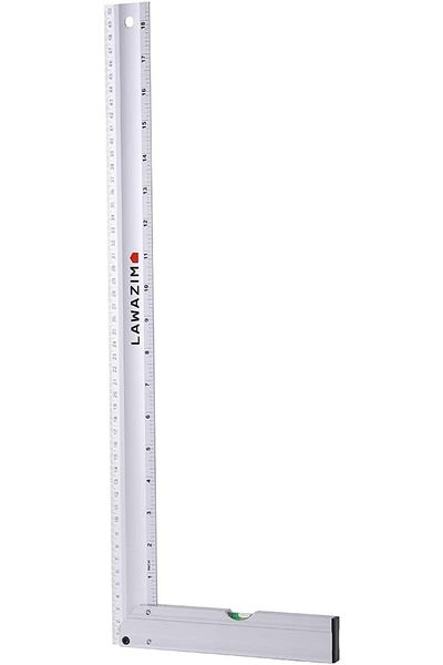 erorex Aluminum L Shape Angle Ruler 50Cm Spirit Level Straight Metal Measuring Ruler For Leveling