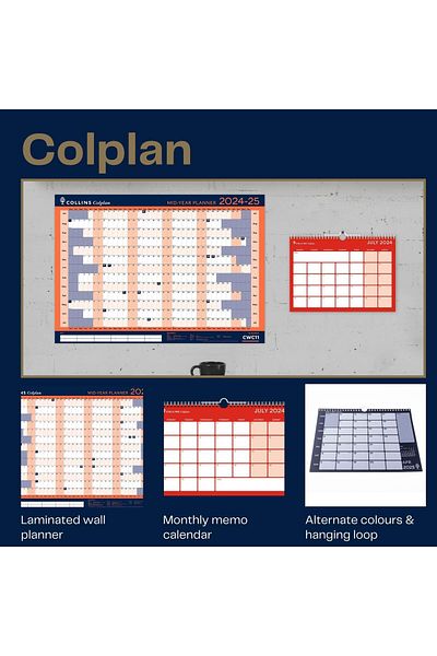 erorex Colplan Mid Year A4 Memo Calendar Academic Year 2024 25 Monthly Mid Year Wirebound Wall Calendar