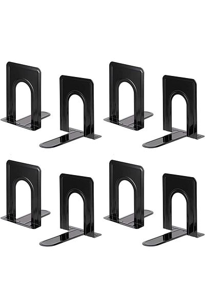 erorex Heavy Duty Bookends 4 Pairs 8 Pieces Anti Slip Book Stopper Supports For Books Cds Dividers For