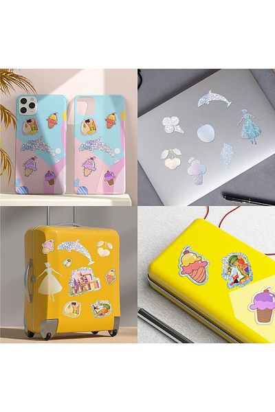 erorex Holographic Sticker Paper A4 Vinyl Sticker Paper Self Adhesive Waterproof Film With Gem Spot