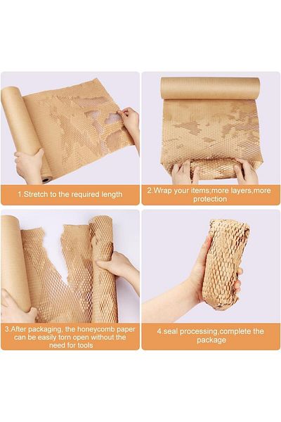 erorex Honeycomb Packing Paper: 12 Inch X164' Eco Friendly Packaging Material Wrap Brown