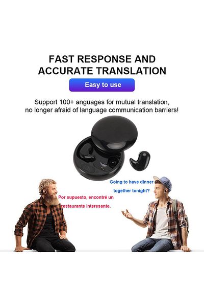 erorex Language Translator Earbuds 144 Languages Translation Device Real Time Translation Headset For