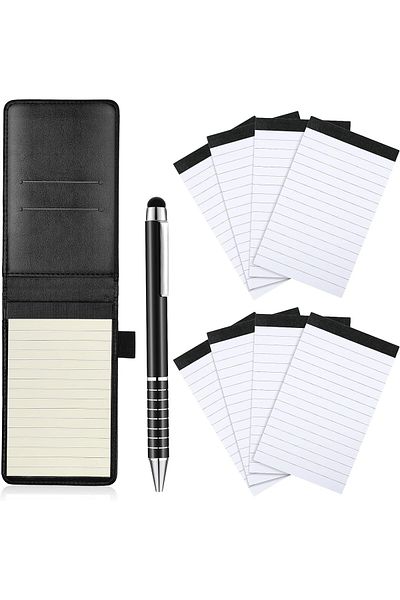 erorex 10 Pieces Mini Pocket Notepad Holder Set Included Mini Pocket Notepad Holder With 50 Lined Sheets