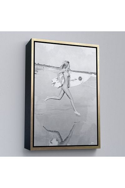 Harita Sepeti Γυναικείος πίνακας σε καμβά Nude Surfer με χρυσό πλαίσιο