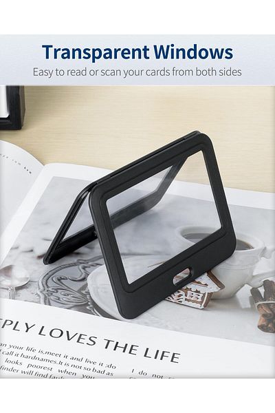 erorex 10 Pack Id Badge Holder With Double Sided Windows Horizontal Hard Plastic Case Black Card Protector