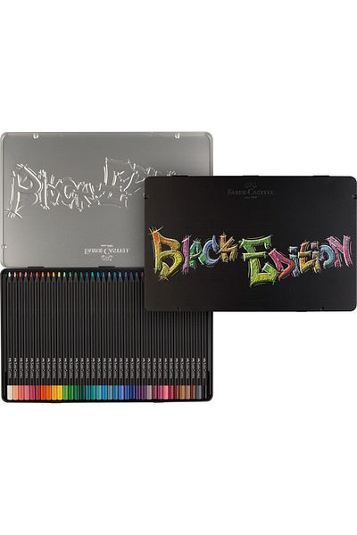 erorex Coloring Pencils Black Edition Tin Of 36 Tin Of 12