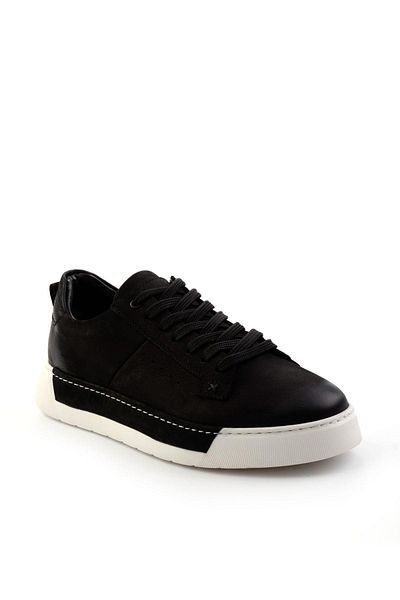 Bambi Μαύρα Δερμάτινα Ανδρικά Παπούτσια Casual E01089000301