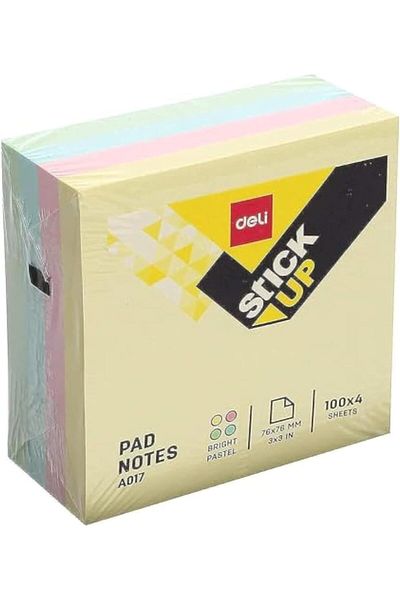 erorex Sticky Notes 76 Mm X 76 Mm Size Multicolour Pack 1
