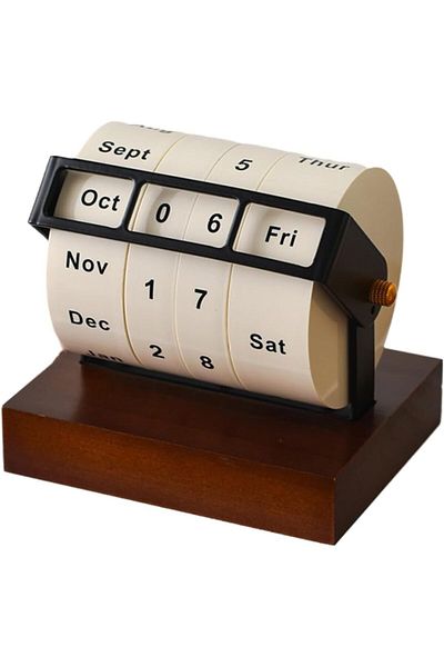 erorex Wheel Perpetual Calendar Rotating Calendar Desktop Ornament Calendar Inspirational Perpetual
