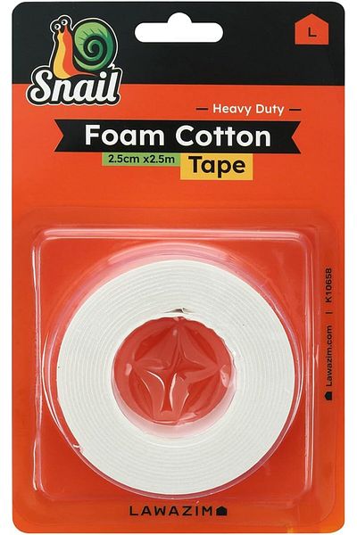 erorex Snail Strong Foam Cotton Double Face Adhesive With Cut 1.2Cmx2.5M Tear Resistant Pre Cut Double