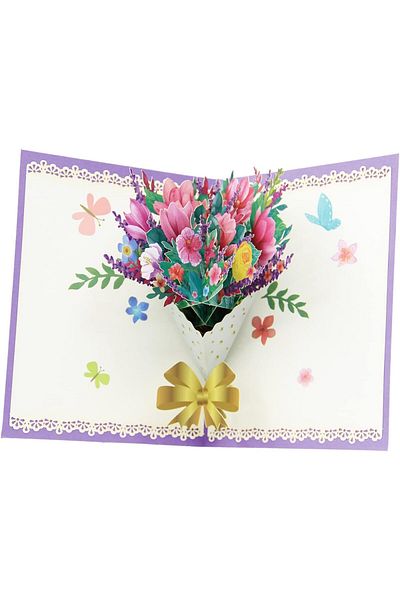 erorex Greeting Card Carnation 3D Handmade Greeting Card With A Blank Envelope Anniversary Card Gift Card