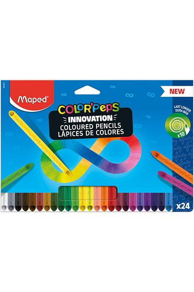 erorex Color Peps Infinity Coloring Pencils Pack Of 24 100 Percent Colored Lead No Sharpening Necessary