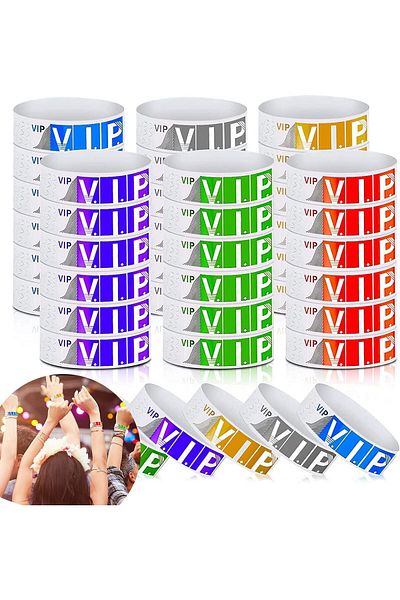 erorex 600 Pcs Vip Paper Wristbands Wristbands For Events Waterproof Paper Bracelets Neon Wrist Bands