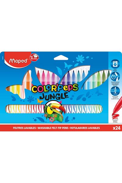 erorex Jungle Felt Tip Pen Set 24 Piece Multicolour