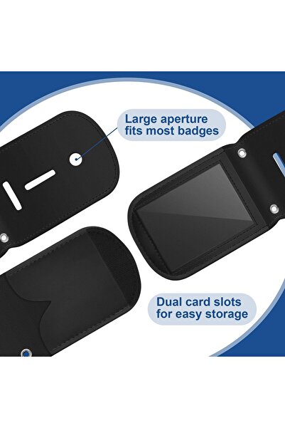 erorex Neck Chain Badge Holder Leather Police Badge Holder Security Card Holder With Inside Id Storage