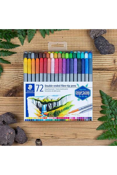 erorex Double Fiber Tip Pens With Two Impression Proof Nibs Narrow And Wide Lines Clear Folding Case With