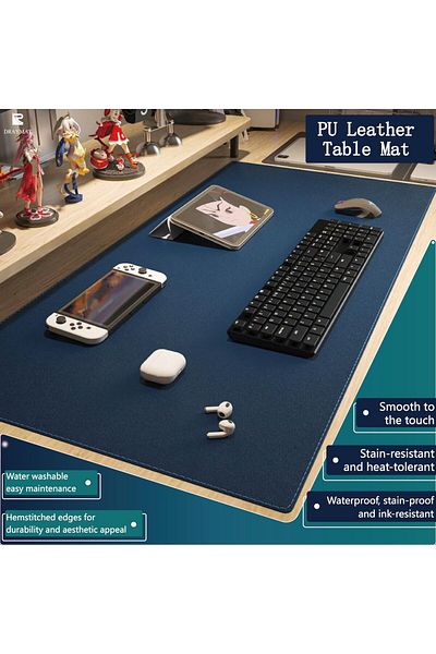 erorex Leather Desk Mat Anti Slip Workstation Mouse Pad Suitable For Office And Home Thickness: 1.3Mm Sewn