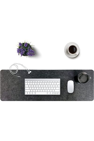 erorex Gray Felt Desk Pad Extra Large Keyboard Mat Mouse Pad Gray Computer Xl Desk Pad Office Felt Pad Mat